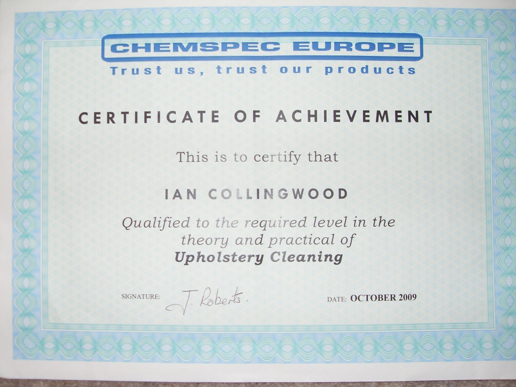 Upholstery Cleaning Certificate Coast Carpet Cleaners ltd carpet